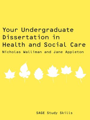 cover image of Your Undergraduate Dissertation in Health and Social Care